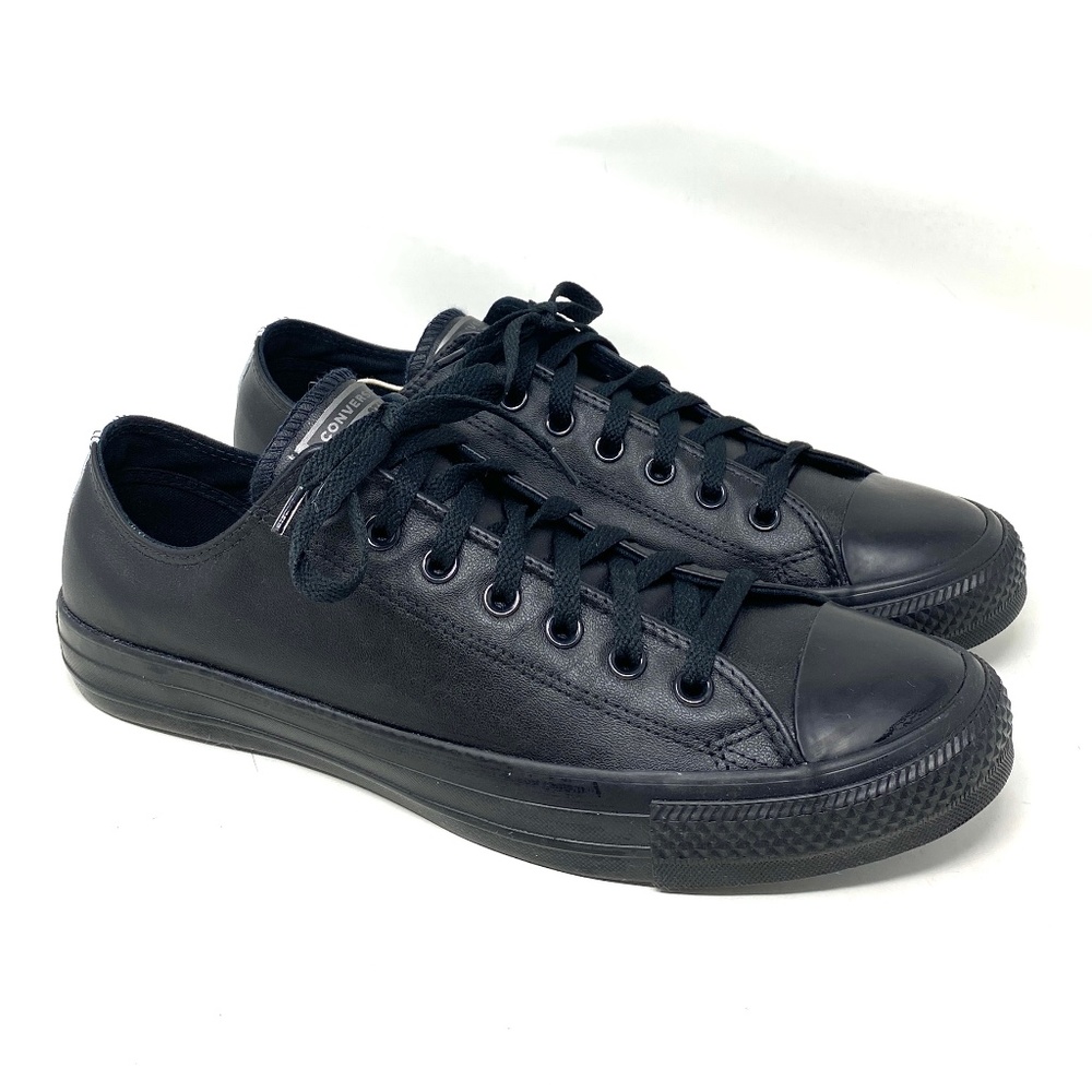 Converse Ctas Low Top Black Leather Wedding Men’s Sneakers Custom A02251C-BLK - Picture 2 of 12